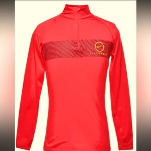 Nike Compression Sweat Shirt Red LiveStrong 1/4 zip Pullover Size M